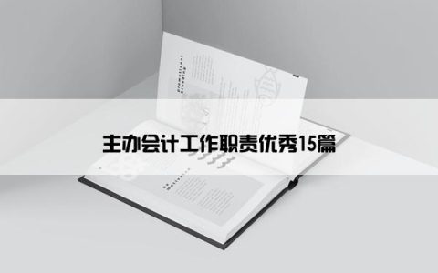 主办会计工作职责优秀15篇