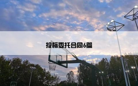 投标委托合同6篇