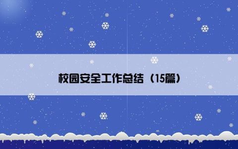 校园安全工作总结（15篇）