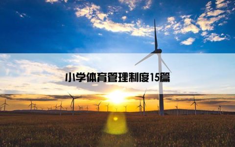 小学体育管理制度15篇