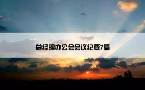 总经理办公会会议纪要7篇