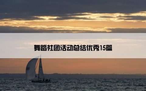 舞蹈社团活动总结优秀15篇