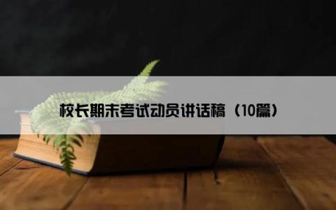 校长期末考试动员讲话稿（10篇）