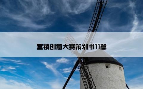 营销创意大赛策划书11篇