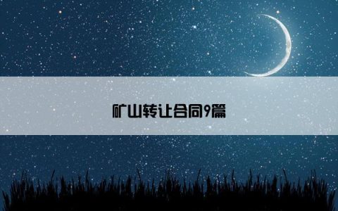 矿山转让合同9篇