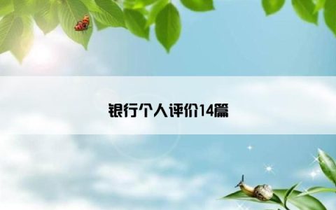 银行个人评价14篇