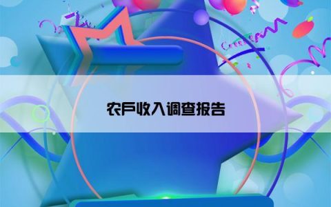 农户收入调查报告