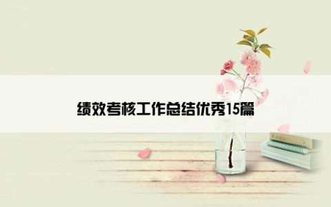 绩效考核工作总结优秀15篇