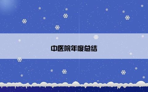 中医院年度总结