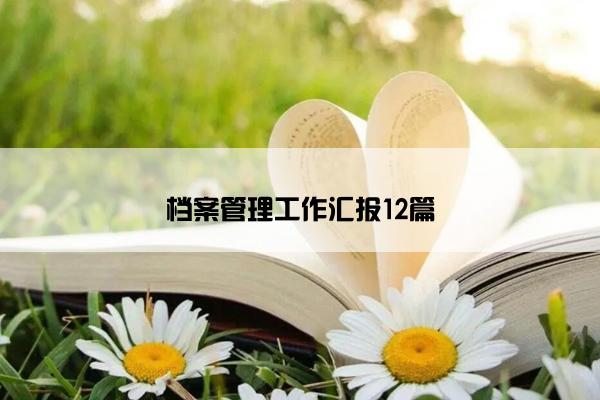 档案管理工作汇报12篇