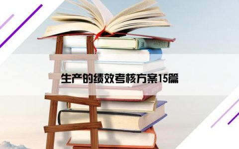 生产的绩效考核方案15篇