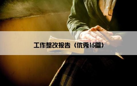 工作整改报告（优秀15篇）