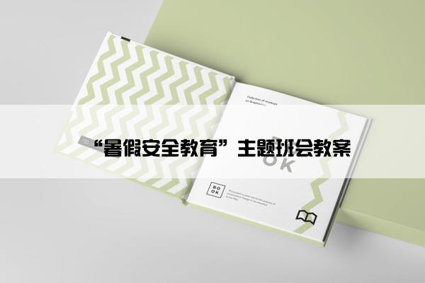 “暑假安全教育”主题班会教案