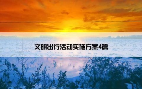 文明出行活动实施方案4篇