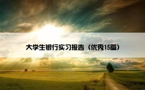 大学生银行实习报告（优秀15篇）