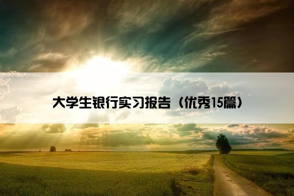 大学生银行实习报告（优秀15篇）