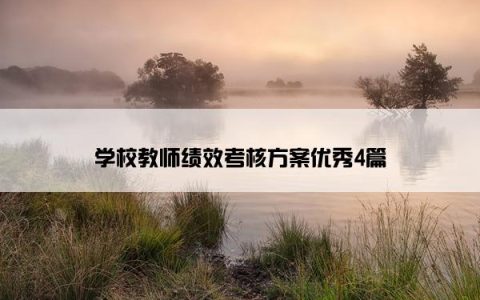 学校教师绩效考核方案优秀4篇