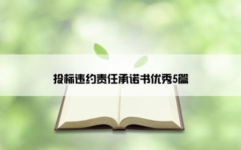 投标违约责任承诺书优秀5篇