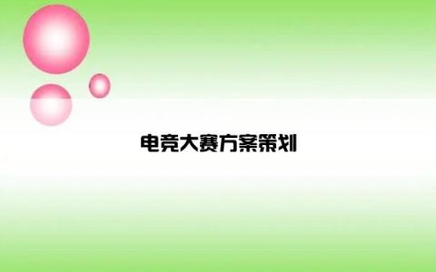 电竞大赛方案策划