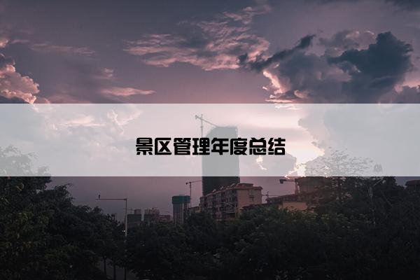 景区管理年度总结