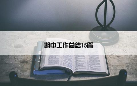 期中工作总结15篇