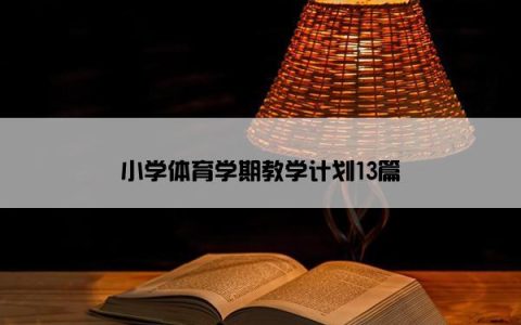 小学体育学期教学计划13篇