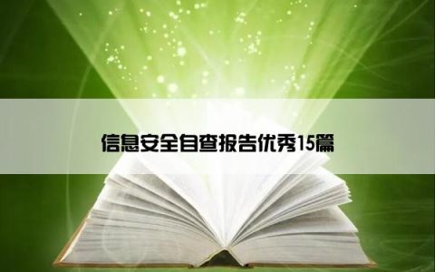 信息安全自查报告优秀15篇