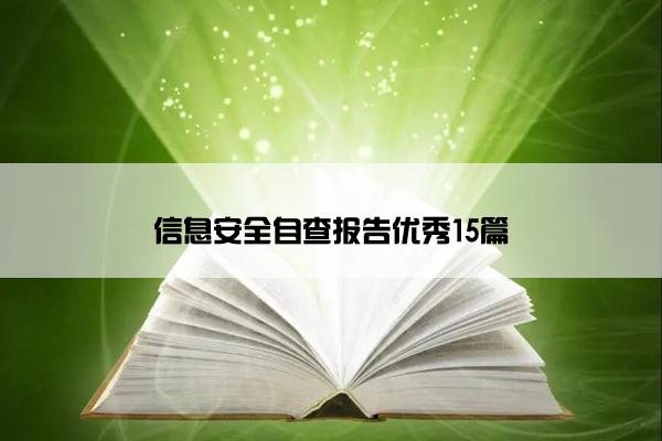 信息安全自查报告优秀15篇