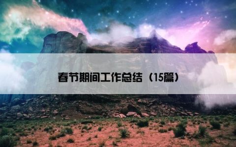 春节期间工作总结（15篇）