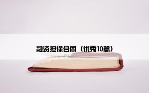 融资担保合同（优秀10篇）