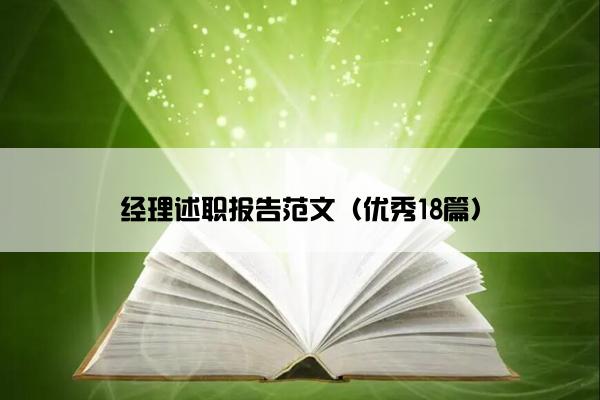 经理述职报告范文（优秀18篇）