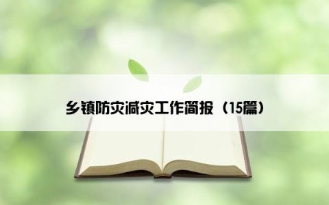 乡镇防灾减灾工作简报（15篇）