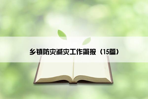 乡镇防灾减灾工作简报（15篇）