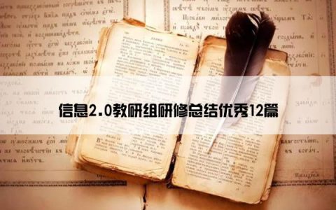 信息2.0教研组研修总结优秀12篇