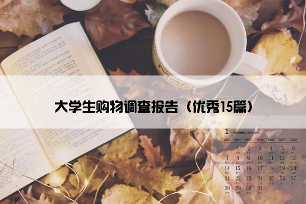 大学生购物调查报告（优秀15篇）