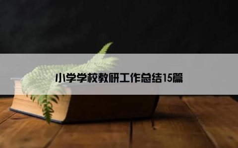 小学学校教研工作总结15篇