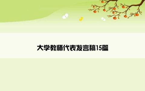 大学教师代表发言稿15篇