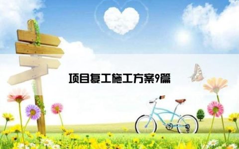 项目复工施工方案9篇