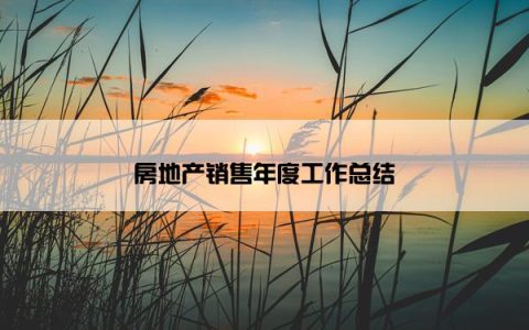 房地产销售年度工作总结