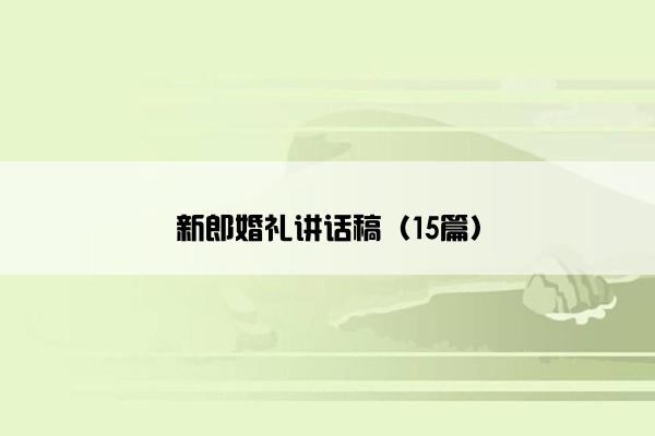 新郎婚礼讲话稿（15篇）