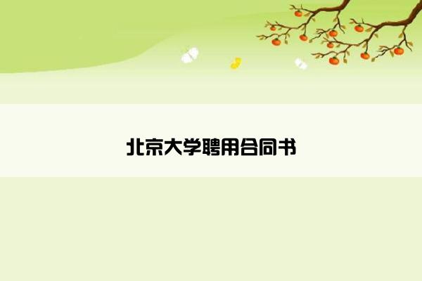 北京大学聘用合同书