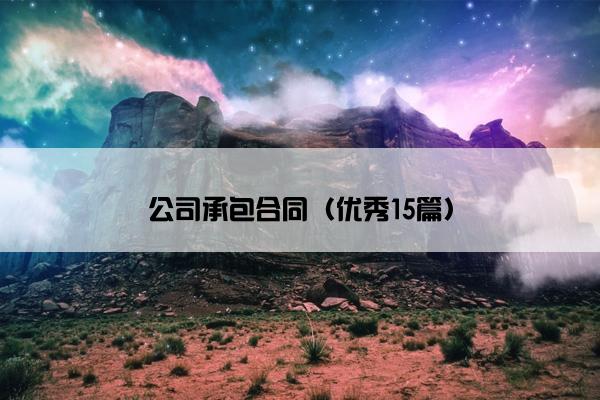 公司承包合同（优秀15篇）