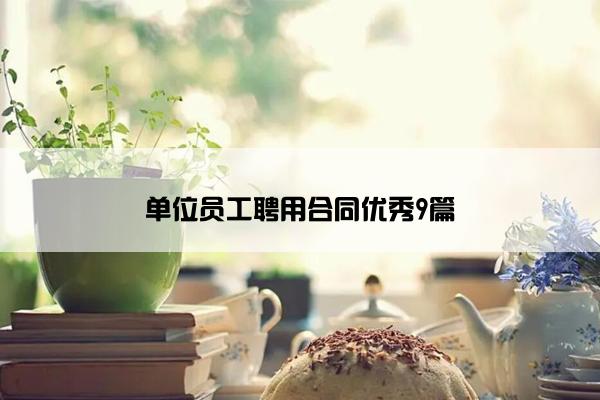 单位员工聘用合同优秀9篇