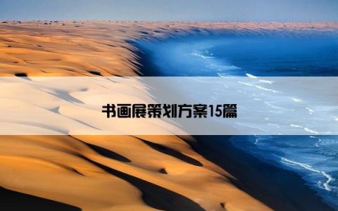 书画展策划方案15篇