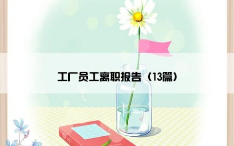 工厂员工离职报告（13篇）