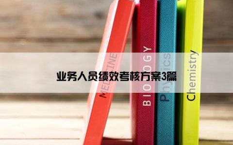 业务人员绩效考核方案3篇