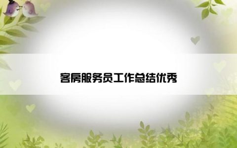 客房服务员工作总结优秀
