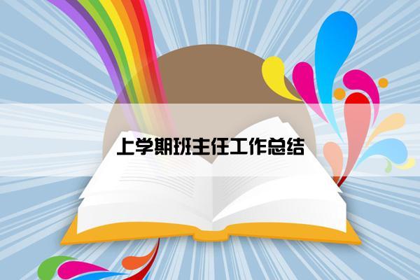 上学期班主任工作总结