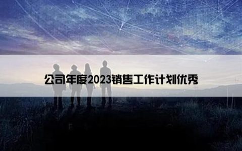 公司年度2023销售工作计划优秀