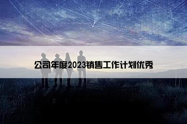 公司年度2023销售工作计划优秀